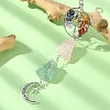 Wire Wrapped Natural Rose Quartz & Green Aventurine Pouch Pendant Deorations HJEW-JM01297-02-2
