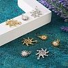8Pcs 4 Style Brass Micro Pave Clear Cubic Zirconia Pendants FIND-TA0001-74-5