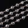 Handmade Glass Faceted Round Beaded Chains CHC-ZX005-05G-1