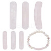 6Pcs Natural Rose Quartz Connector Charms G-AR0006-27B-1