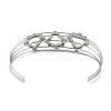 Non-Tarnish 304 Stainless Steel Hollow Open Cuff Bangles BJEW-Q348-03P-02-3