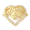 Brass Micro Pave Clear Cubic Zirconia Mama Connector Charms FIND-Z041-12D-1