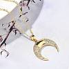 Brass Micro Pave Clear Cubic Zirconia Pendant Necklaces for Women NJEW-S449-01A-G-3