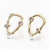 Brass Cubic Zirconia Stud Earring Findings X-KK-S354-229-NF-2