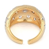 Flower Brass Micro Pave Clear Cubic Zirconia Open Cuff Ring for Women RJEW-Q819-23G-3