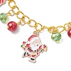 3Pcs 3 Colors Christmas Alloy Enamel Charm Bracelets BJEW-JB12076-4