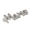 Mother's Day Brass Micro Pave Clear Cubic Zirconia Connector Charms KK-K378-12P-2