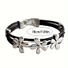 Alloy & Waxed Cord BBracelets for Women FS-WG70219-01-4