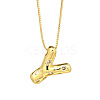 Brass Micro Pave Clear Cubic Zirconia Initial Pendant Necklaces FS-WGF17D9-01-1