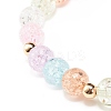 Candy Color Round Beaded Stretch Bracelet with Heart Star Carrot Charm for Women BJEW-JB07636-03-6