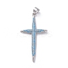 Brass Micro Pave Cubic Zirconia Pendants ZIRC-G159-02P-04-1