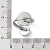 Non-Tarnish 304 Stainless Steel Open Cuff Ring Findings STAS-E124-05H-P-4