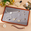 Rectangle Wooden with Velvet Jewelry Trays ODIS-WH0038-29-4