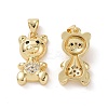 Brass Cubic Zirconia Pendants KK-G453-04G-1