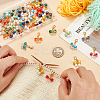 6 Sets Butterfly Copper Wire Wrapped Glass Pendant Decorations HJEW-GA0001-52-3