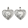 Natural Howlite Peach Love Heart Pendants G-G158-01A-1