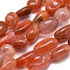 Natural South Red Agate Beads Strands G-O186-B-15-3