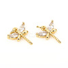 Brass Micro Pave Cubic Zirconia Charms ZIRC-L096-06G-1