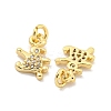 Brass Micro Pave Clear Cubic Zirconia Charms KK-Z044-32G-2