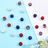 80Pcs 5 Style Independence Day Theme Polymer Clay Rhinestone Round Beads RB-FH0001-07-4