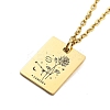 Birthday Flower 304 Stainless Steel Pendant Nacklaces For Women STAS-S124-03G-04-1