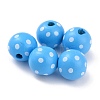 Dyed Natural Wooden Beads WOOD-O005-01F-1
