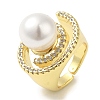 Rack Plating Brass Micro Pave Cubic Zirconia Cuff Rings RJEW-P110-02G-1