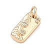 Five Elements Theme Brass Micro Pave Clear Cubic Zirconia Charms KK-F934-02A-G-2