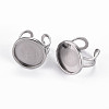 Tarnish Resistant 201 Stainless Steel Cuff Ring Findings STAS-S080-040E-P-5
