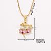 Fashionable Luxury Trendy Dancer Brass Rhinestone Pendant Necklace with Box Chain for Women Girl UY8932-1