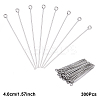 300Pcs 304 Stainless Steel Eye Pins STAS-YW0003-12D-1