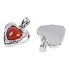 Natural Carnelian(Dyed & Heated) Heart Charms KK-U043-51P-04-2
