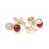 Brass & Glass Micro Pave Cubic Zirconia Pendants KK-S532-07KCG-2