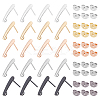30Pcs 5 Colors 304 Stainless Steel Stud Earring Findings with Loop FIND-UN0001-11-1