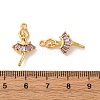 Brass Micro Pave Cubic Zirconia Pendants KK-K382-26G-02-3