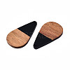 Opaque Resin & Walnut Wood Pendants RESI-N025-030-B-4