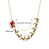 Alloy Colorful Rhinestone Deer Sleigh Link Chain Necklaces with Red Enamel FS-WGDB6E9-01-5