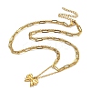 304 Stainless Steel Bowknot Pendant Necklaces NJEW-L182-001G-04-5