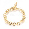 Ion Plating(IP) 304 Stainless Steel Cable Chain Bracelets BJEW-P237-08G-1