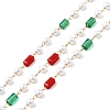 Handmade Glass & Imitation Pearl Beaded Chains CHS-L031-12G-1