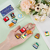 14Pcs 7 Styles Teachers' Day Food Grade Eco-Friendly Silicone Focal Beads SIL-SC0001-75-3