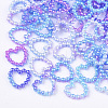 Rainbow ABS Plastic Imitation Pearl Linking Rings OACR-T015-04-06-1