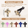 6Pcs 6 Styles Cross Natural Gemstone Car Air Vent Clips AJEW-OC00024-2