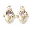 Brass Micro Pave Cubic Zirconia Charms KK-G491-27G-03-1