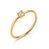 Flat Round 304 Stainless Steel Micro Pave Cubic Zirconia Finger Rings FS-WG2DA17-38-1