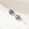 925 Sterling Silver Moissanite Rhinestone Stud Earrings EJEW-U042-04P-2