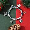 Glass with Synthetic Moonstone Christmas Theme Beaded Stretch Bracelets for Women BJEW-TA00656-1