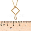 304 Stainless Steel Crystal Rhinestone Geometric Pendant Cable Chain Necklaces NJEW-Z073-01G-03-5