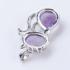 Natural Amethyst Kitten Pendants G-P352-B06-2