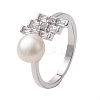 Round Natural Pearl Finger Rings RJEW-P113-12P-1